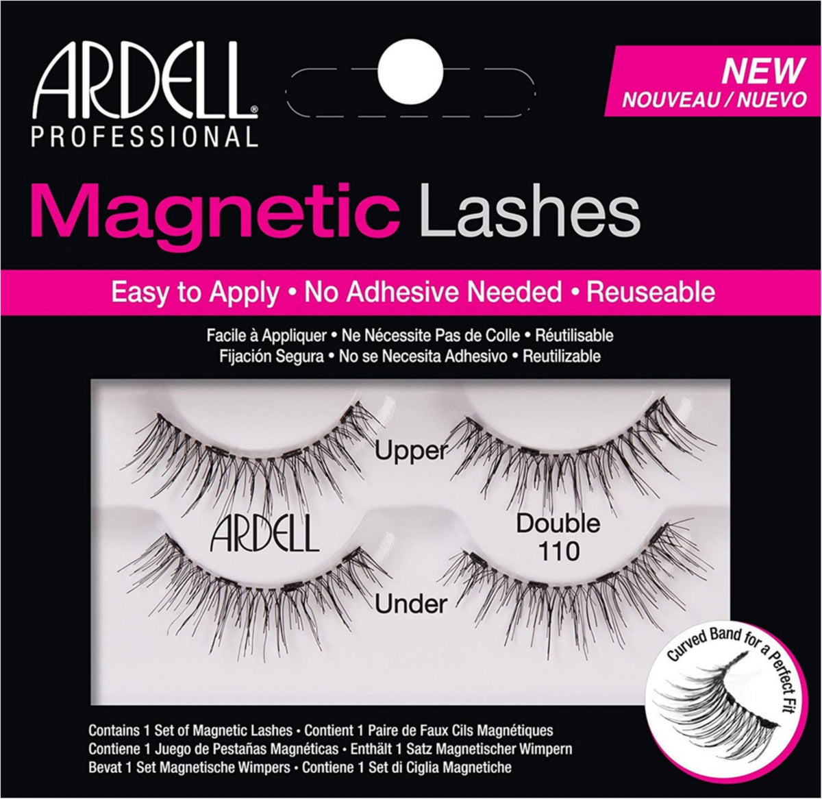 6 Pack Black Magnetic Double Eyelashes T462898