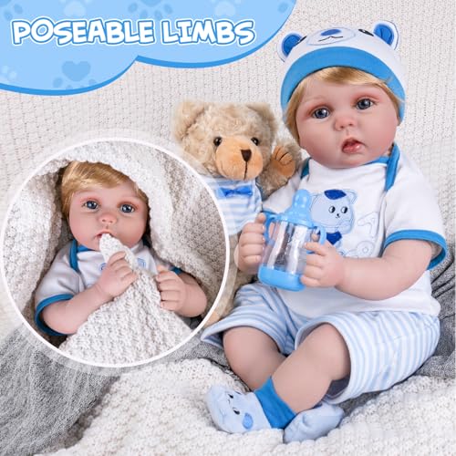 22 inch Lifelike Baby Doll with Feeding Accessories Doll Set L5292