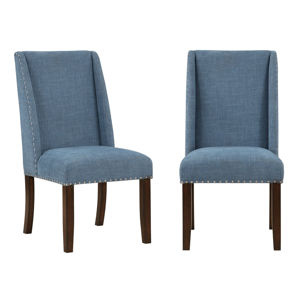Brown and Blue Transitional Accent Dining Chair Set of Two J3121