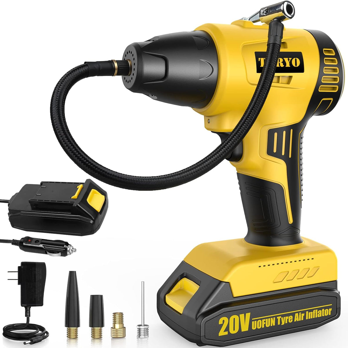 20V Cordless Tire Inflator with 2500mAh Rechargeable Battery, 150PSI, Pack of 2 G41860
