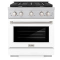 30 4.2 cu. ft. Gas Range with Convection Oven in Stainless Steel with White Matte Door O200
