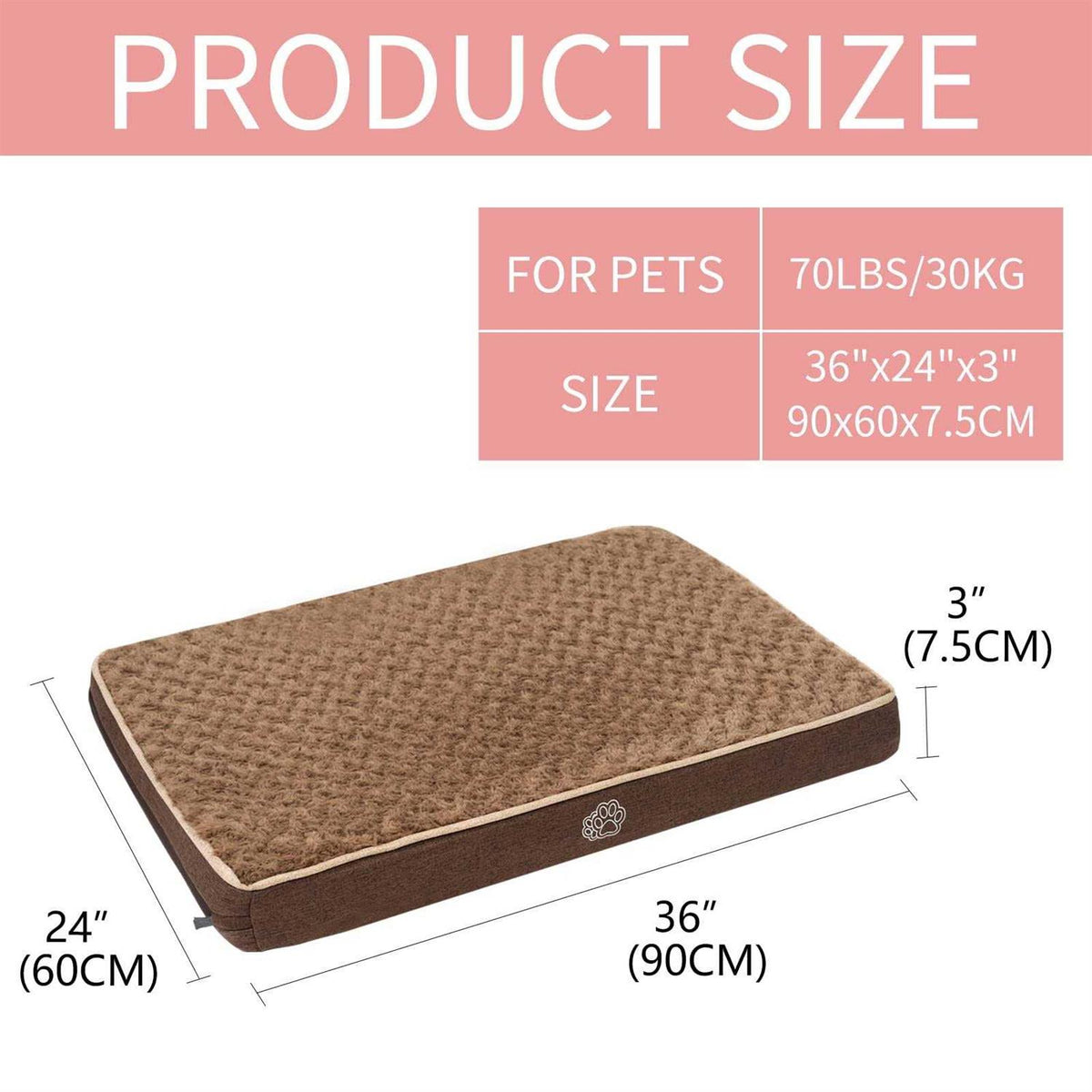 Washable Dog Bed Crate Pad O872881