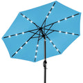 10ft Solar LED Lighted Patio Umbrella with Tilt Adjustment U48626