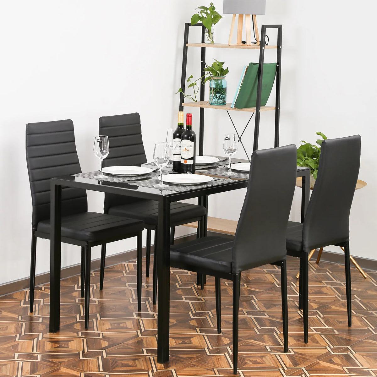 5-Piece Dining Set with 4 Upholstered Chairs C503180