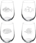 Set of 4 Stemless Wine Glass 17 oz B160862