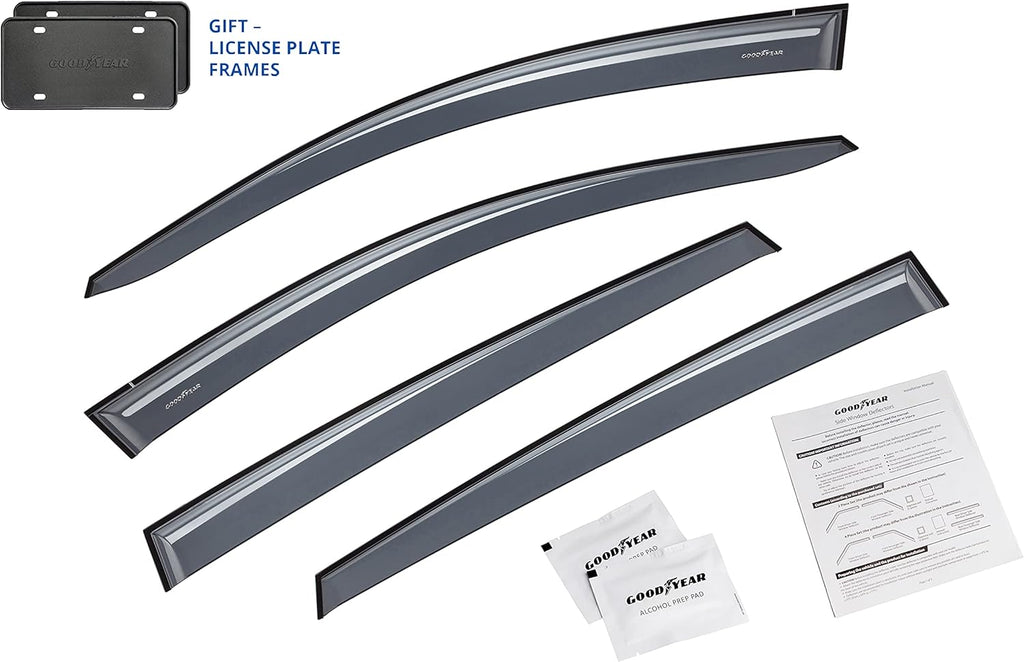 Shatterproof Side Window Deflectors for Toyota RAV4 2013-2018, Tape-on Rain Guards, 4 pcs U965