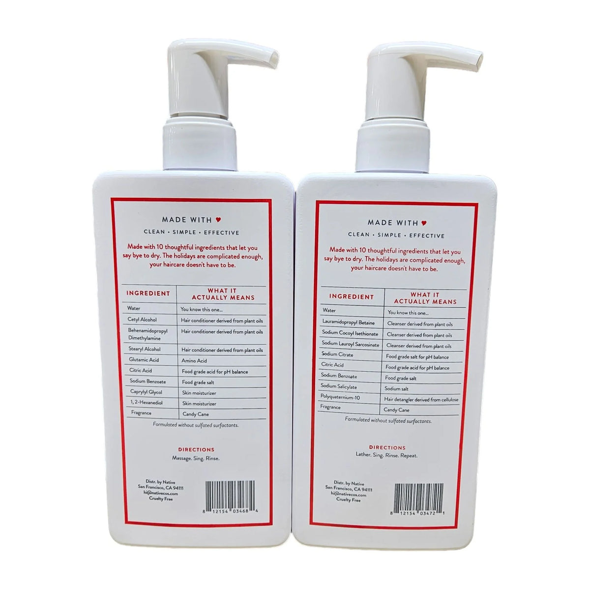 Candy Cane Shampoo and Conditioner Set 16.5 oz V239