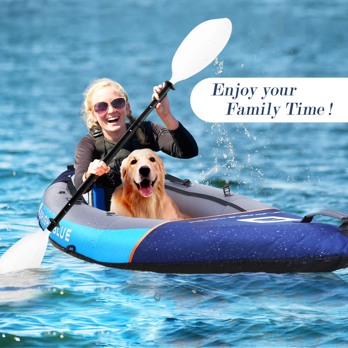 2 Person Inflatable Kayak Blue N916413