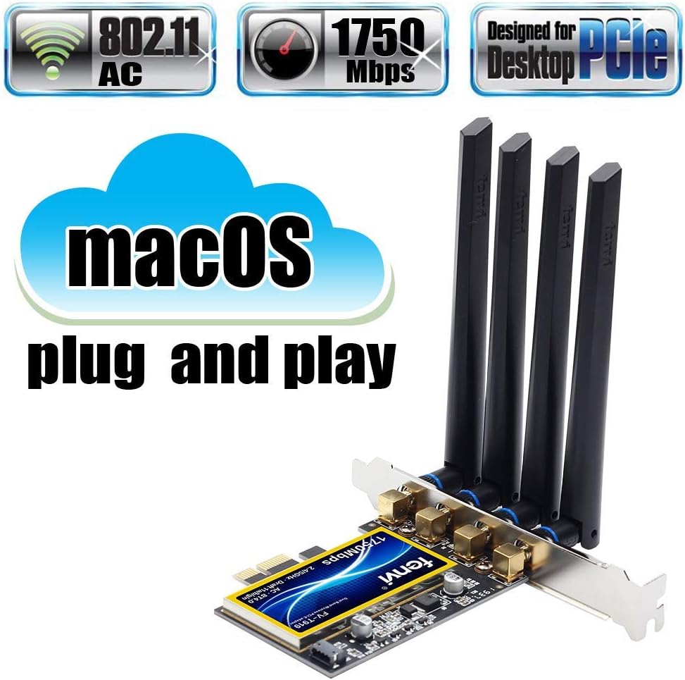 PCI-E WiFi Adapter 1750Mbps Dual Band 802.11ac BT4.0 E319