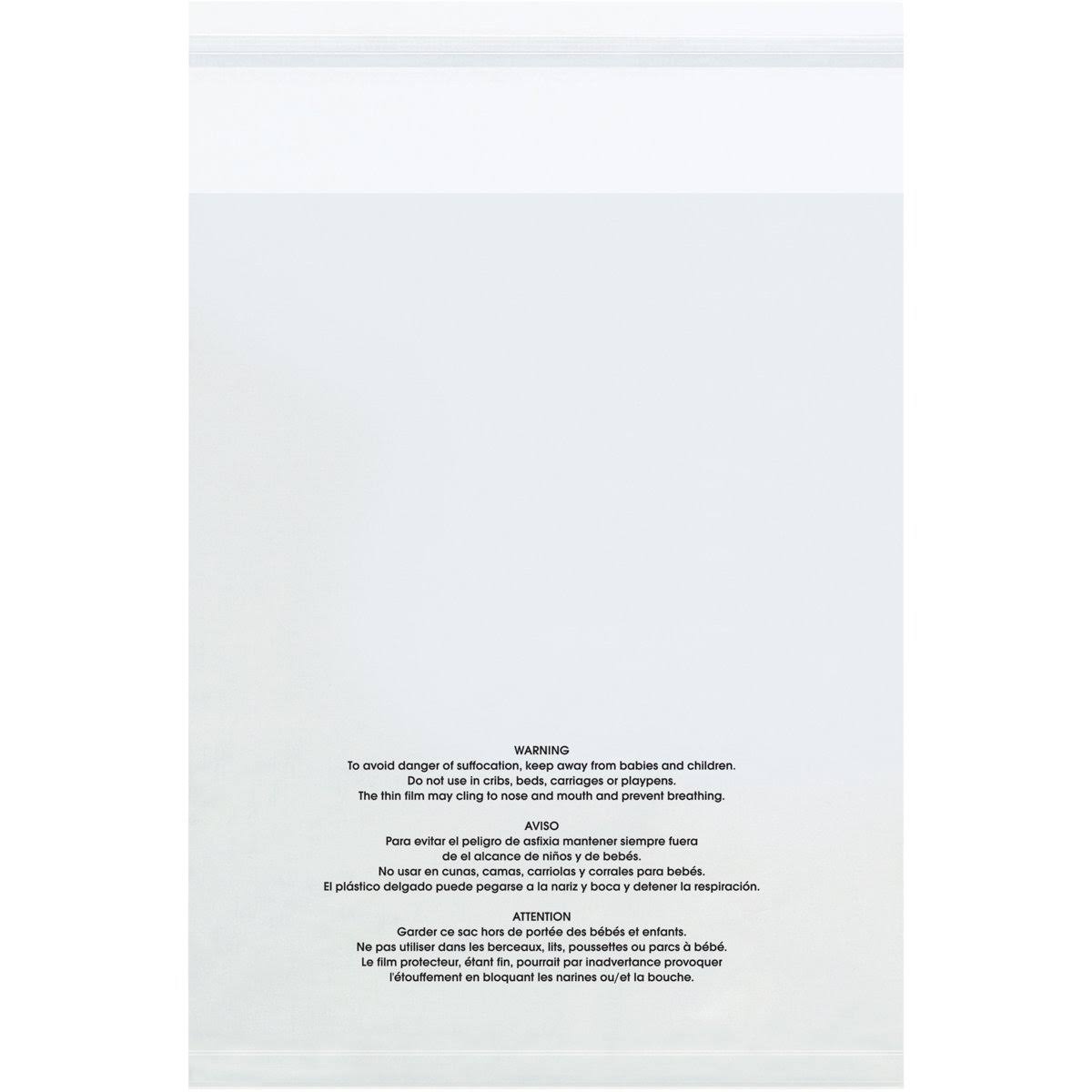 1.5 Mil Resealable Suffocation Warning Poly Bags, 1000/Case U261718