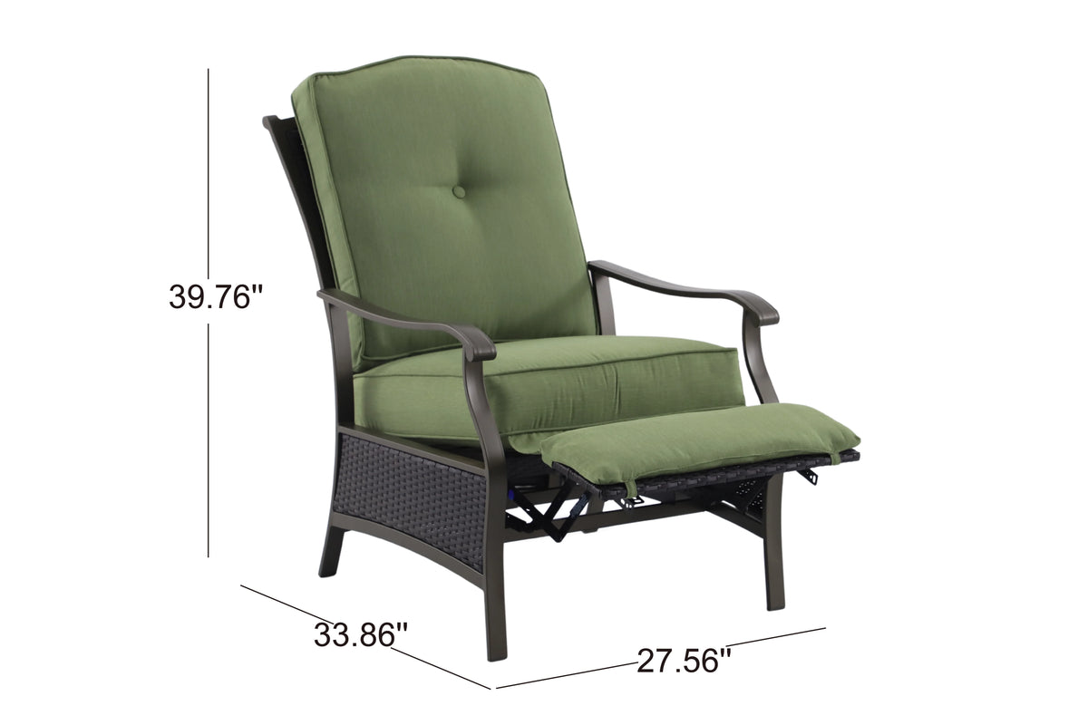 Green Steel Outdoor Recliner L9706