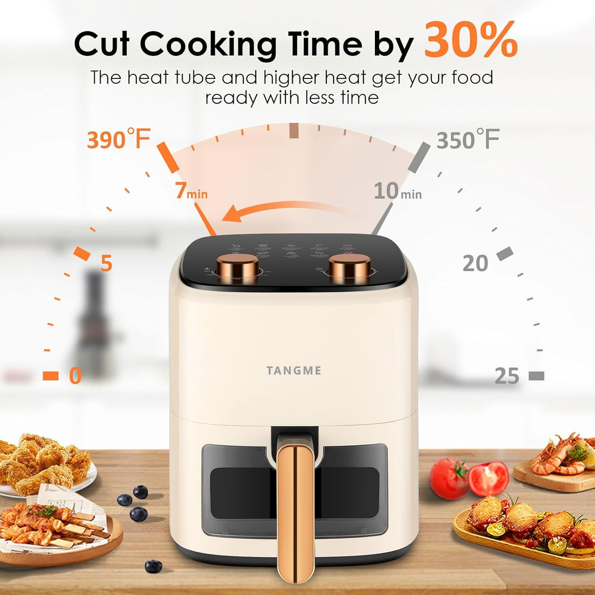 5.8Quart Air Fryer Oven with Viewing Window Non-stick Basket P3981