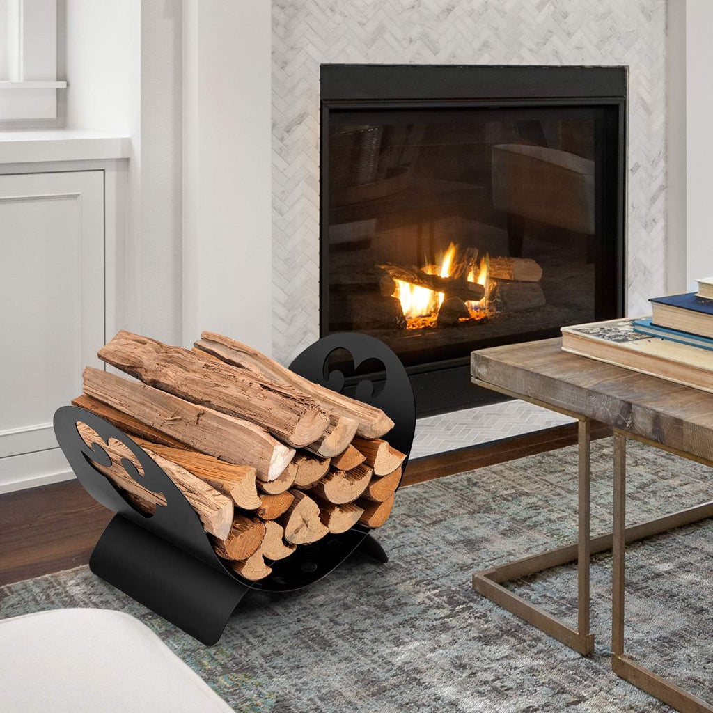 Black Metal Firewood Rack R470152