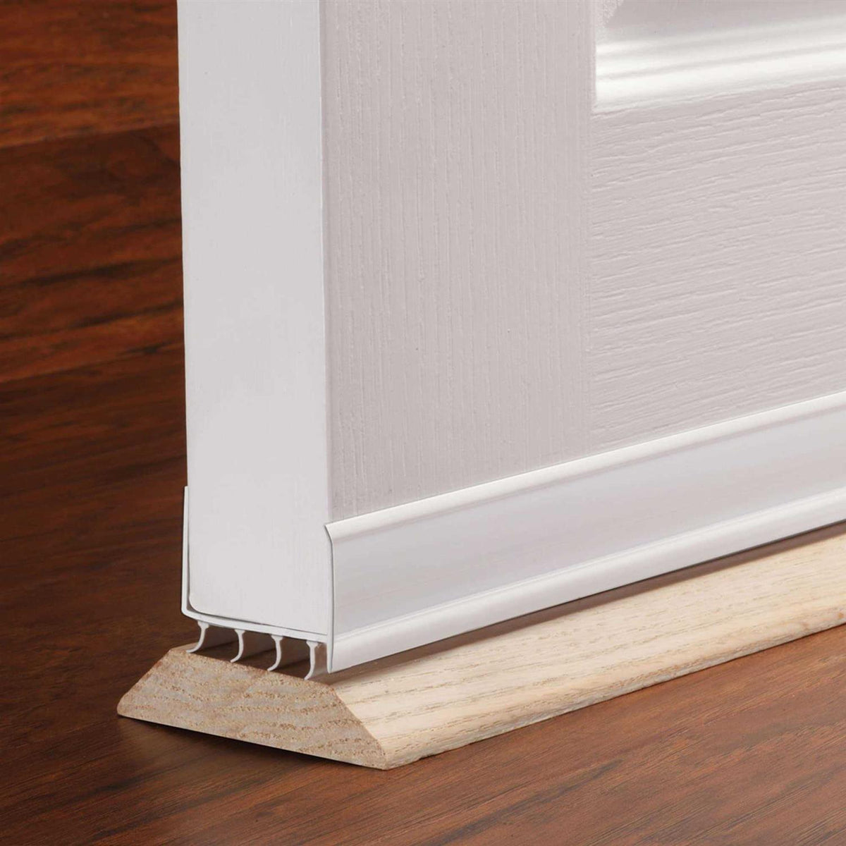White U-Shaped Door Bottom With Vinyl Fins Q88336