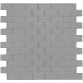 Oyster Gray Glass Mosaic Tile Z395349