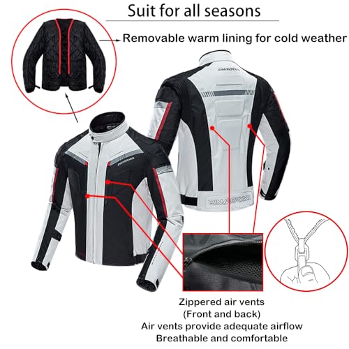 Waterproof Motorcycle Jacket with Armoured Protective Gear P485225
