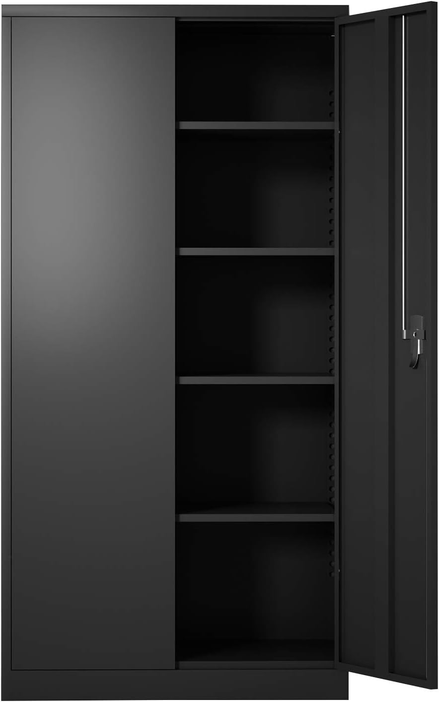 Metal Storage Cabinet with 2 Doors and 4 Adjustable Shelves L5741