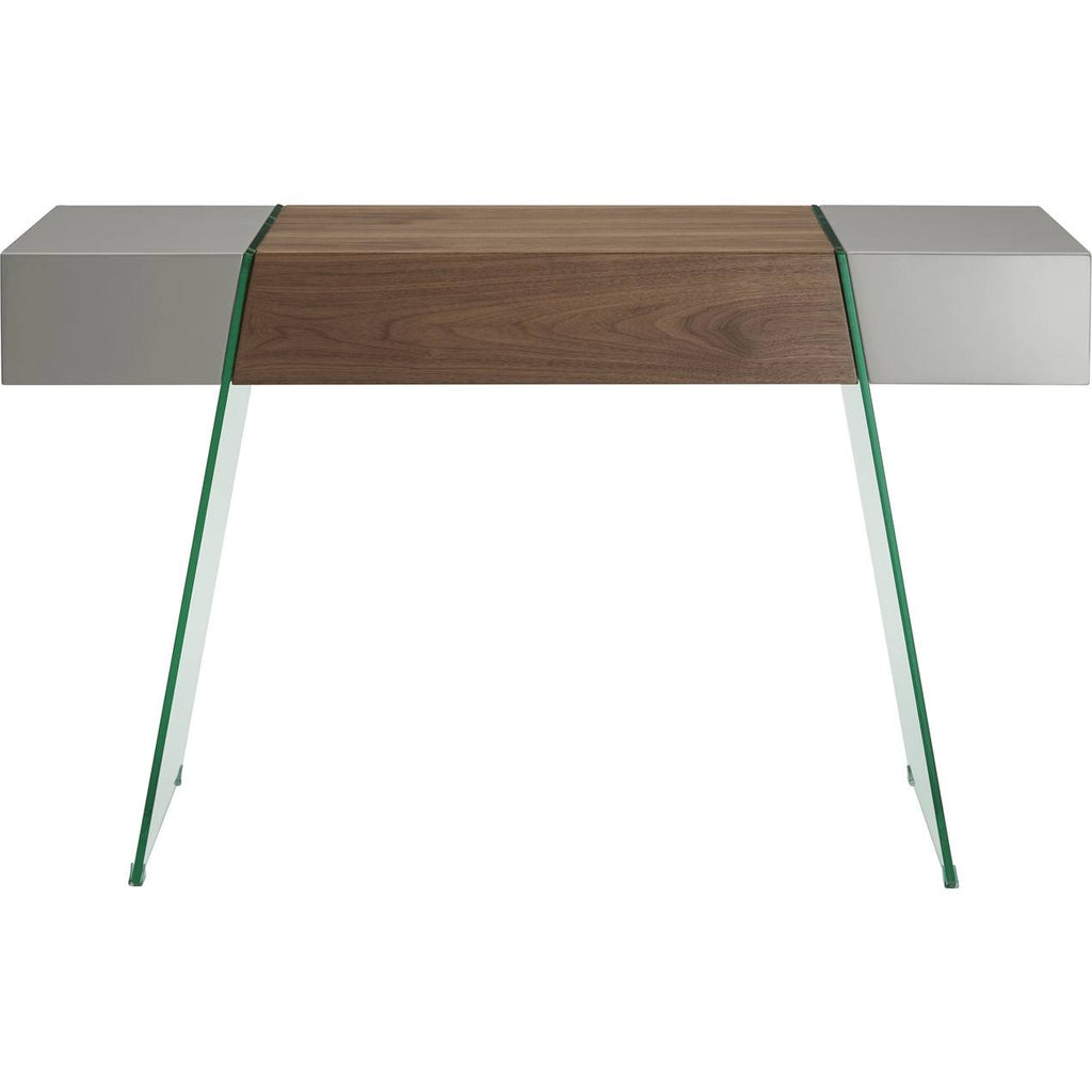 Walnut Veneer Gray Lacquer Console Table L9271