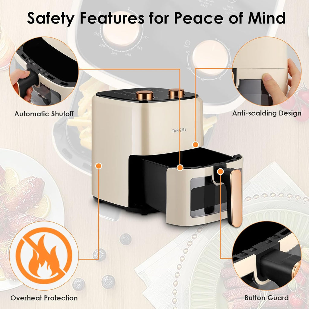 5.8Quart Air Fryer Oven with Viewing Window Non-stick Basket P3981
