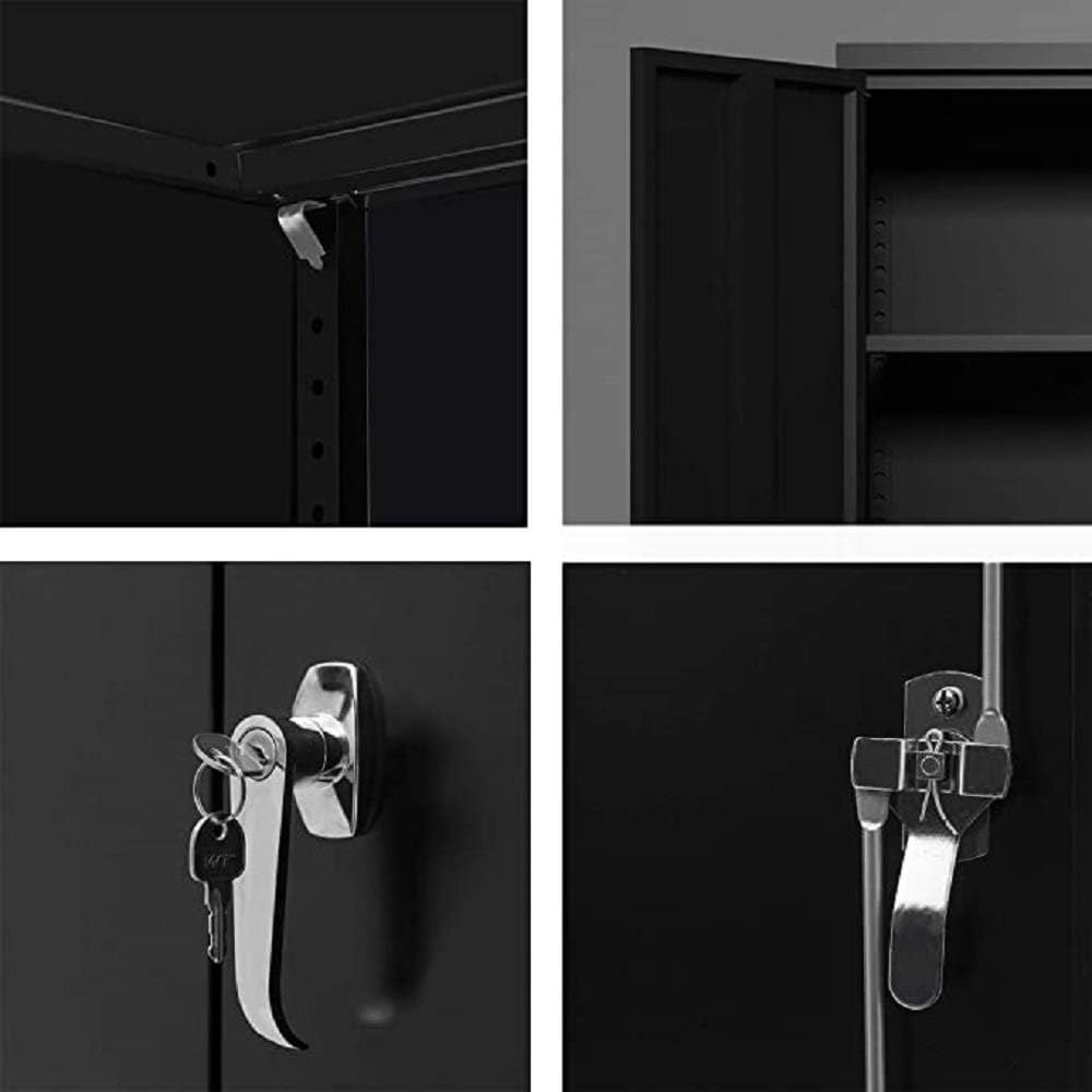 Metal Storage Cabinet with 2 Doors and 4 Adjustable Shelves L5741