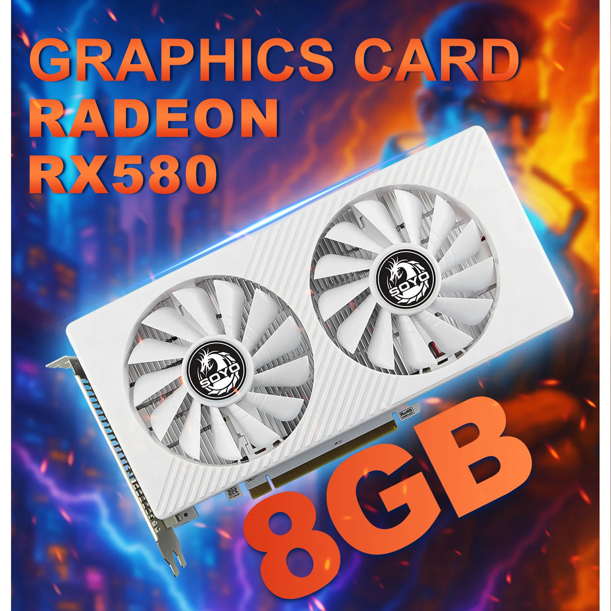 AMD Radeon RX580 8GB 256 Bit GDDR5 Dual Fans Graphic Card M824745