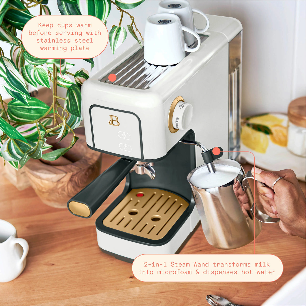 White 20-Bar Espresso Maker I567800