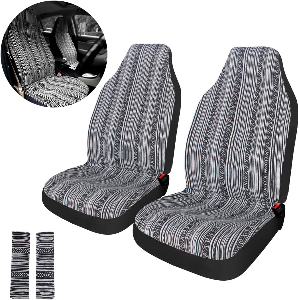 Colorful 4pc Front Seat Covers with Seat-Belt Pad Protectors Q561