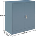 Grey Steel Locking Storage Cabinet with Adjustable Shelves and Doors E443129