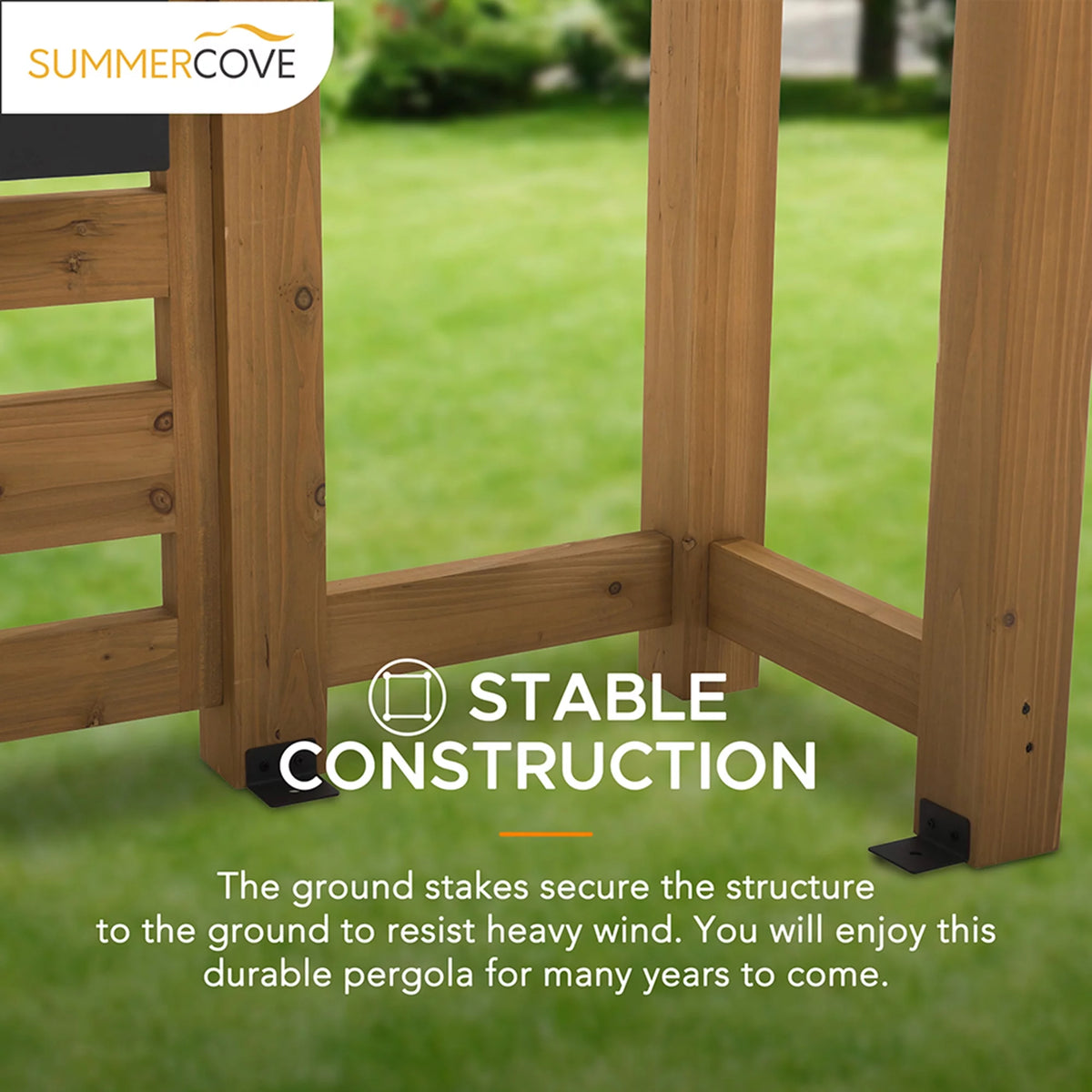 10.5 ft. x 10 ft. Cedar Wood Pergola with Adjustable Hanging Planters Q829597