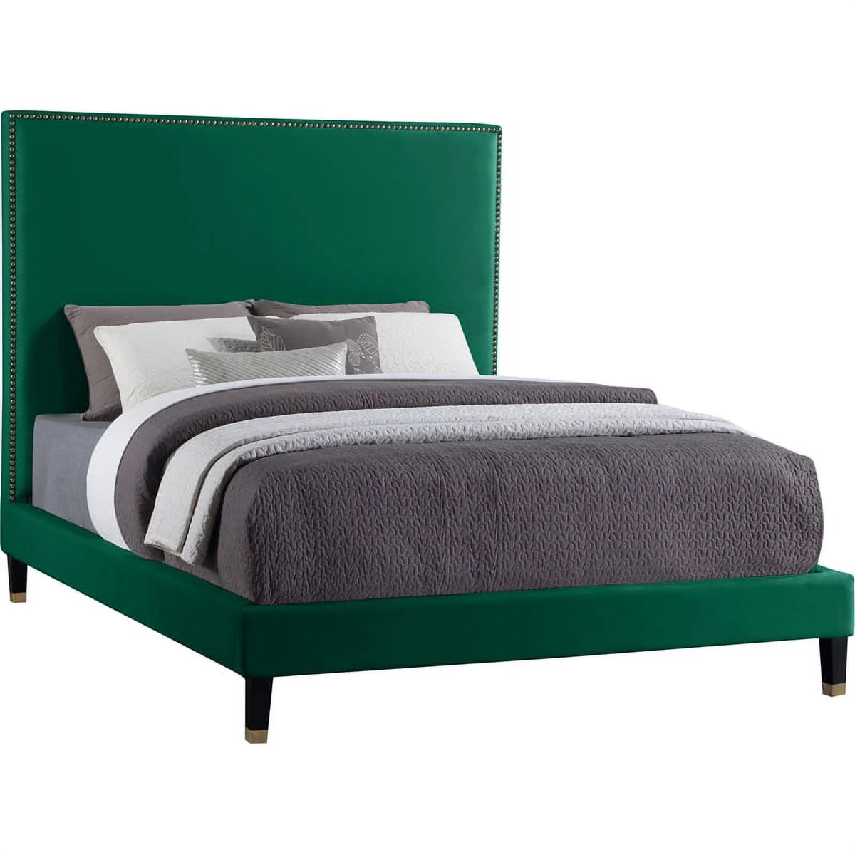 Green Velvet Queen Bed H9417