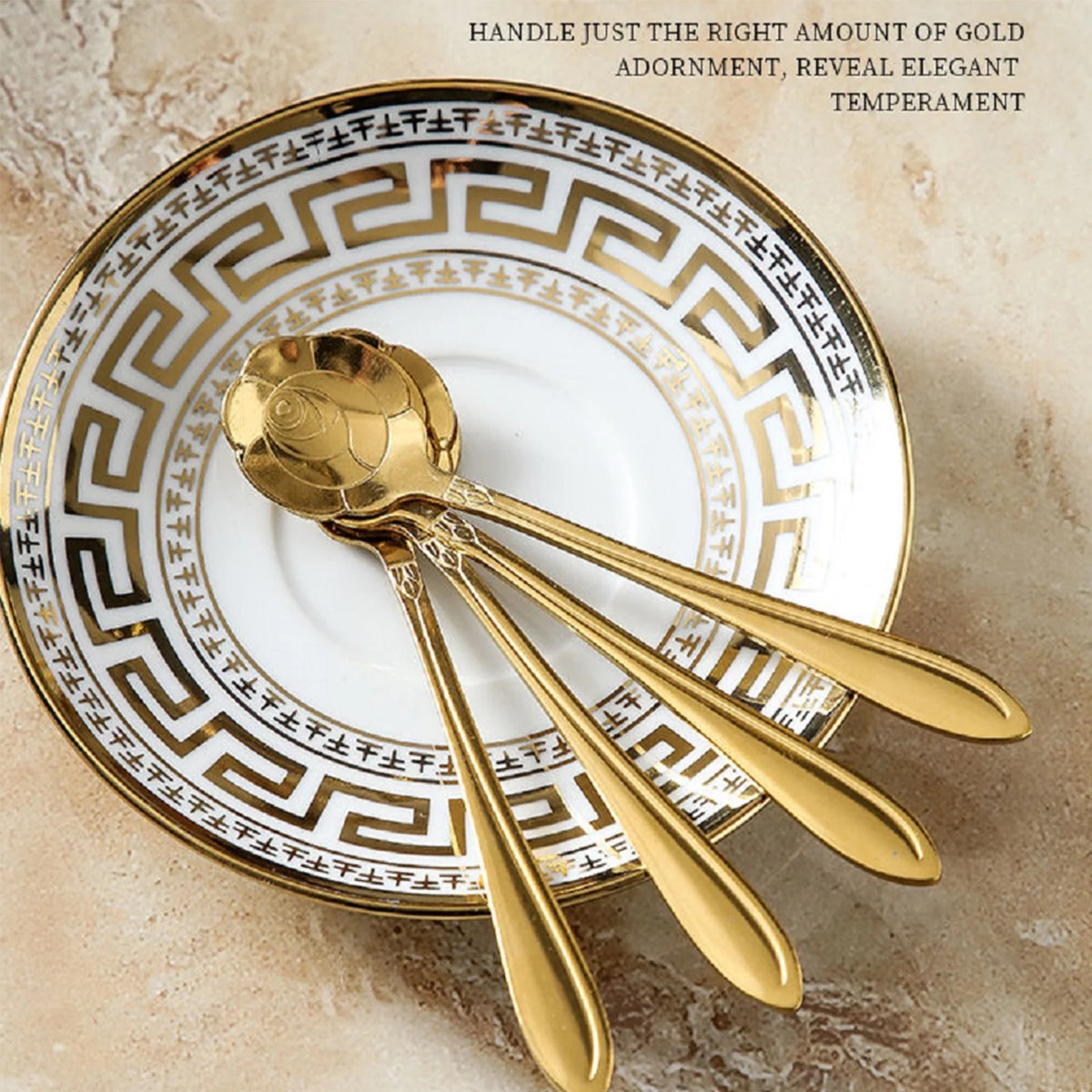 13 Pcs White Coffee Cup Set with Golden Trim R343580