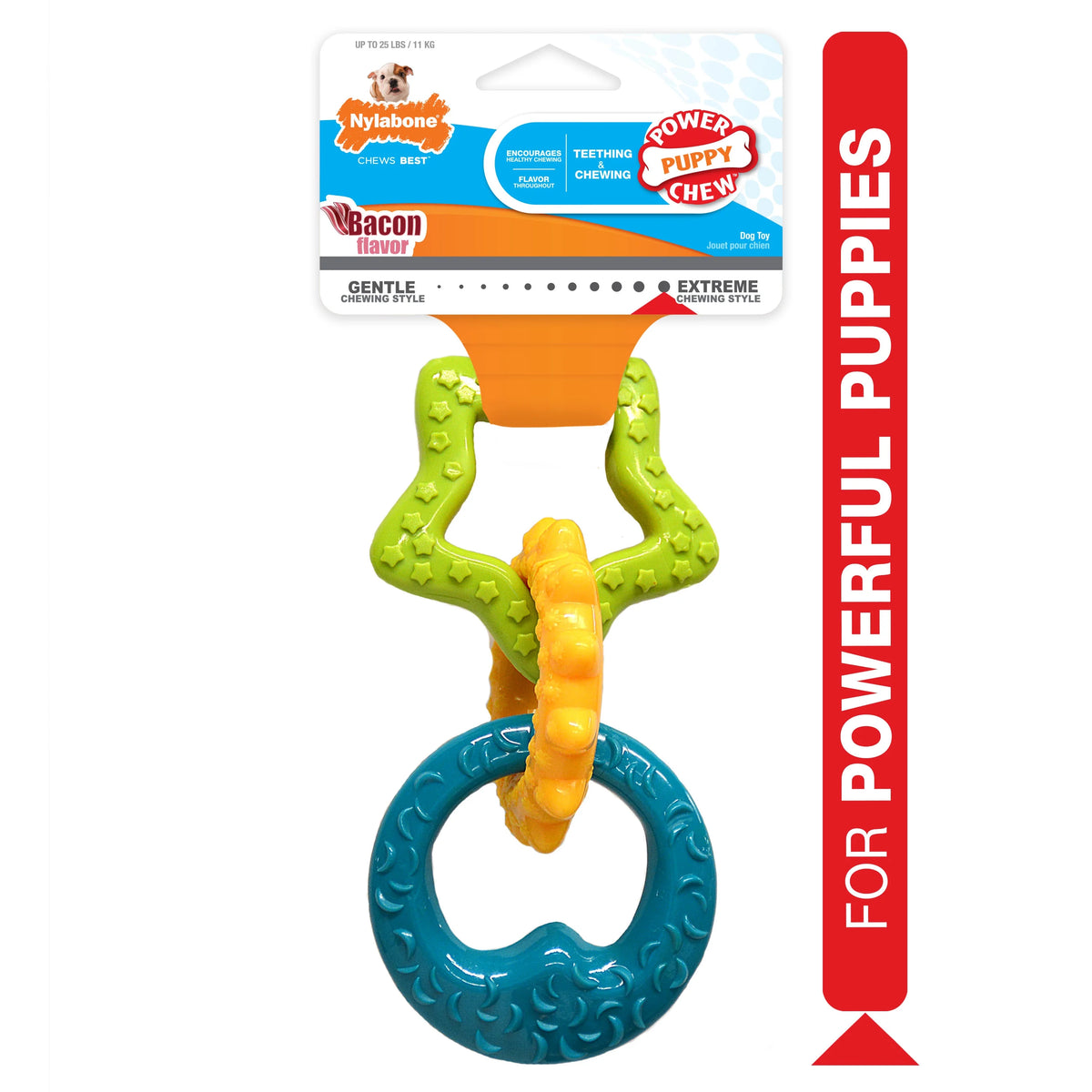 Bacon Teething Toy Rings for Dogs (1 Count) E95883