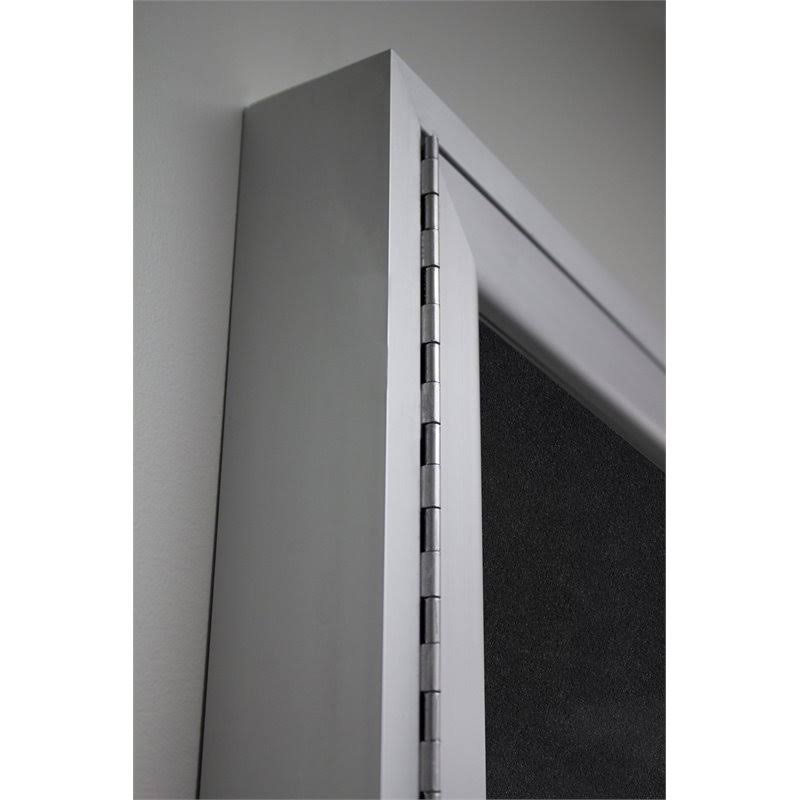 Black 1-Door Enclosed Recycled Rubber Bulletin Board P288