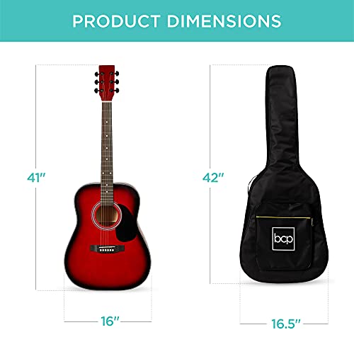 41in Full Size All Wood Acoustic Guitar Starter Set with Case X179