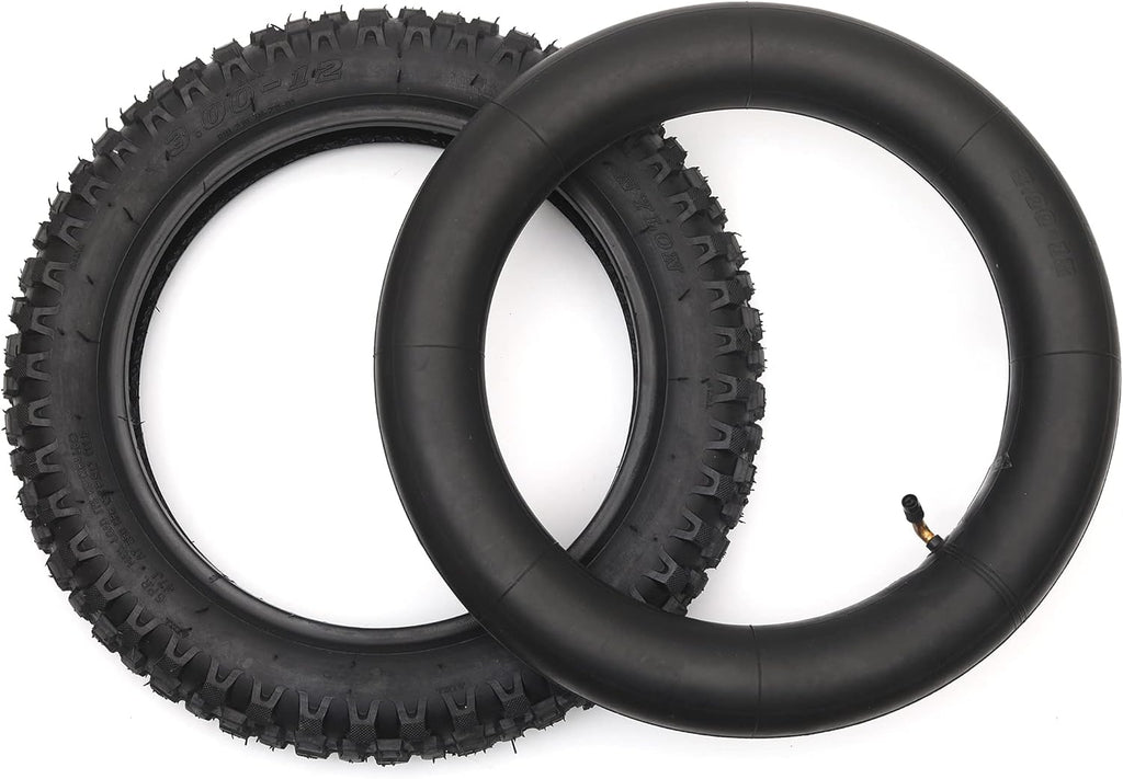 3.00-12 Knobby Motocross Dirt Bike Tire and Tube Set with TR87 Valve Stem L3055