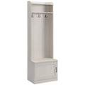 White Hall Tree with Shoe Storage Bench and Coat Rack K227