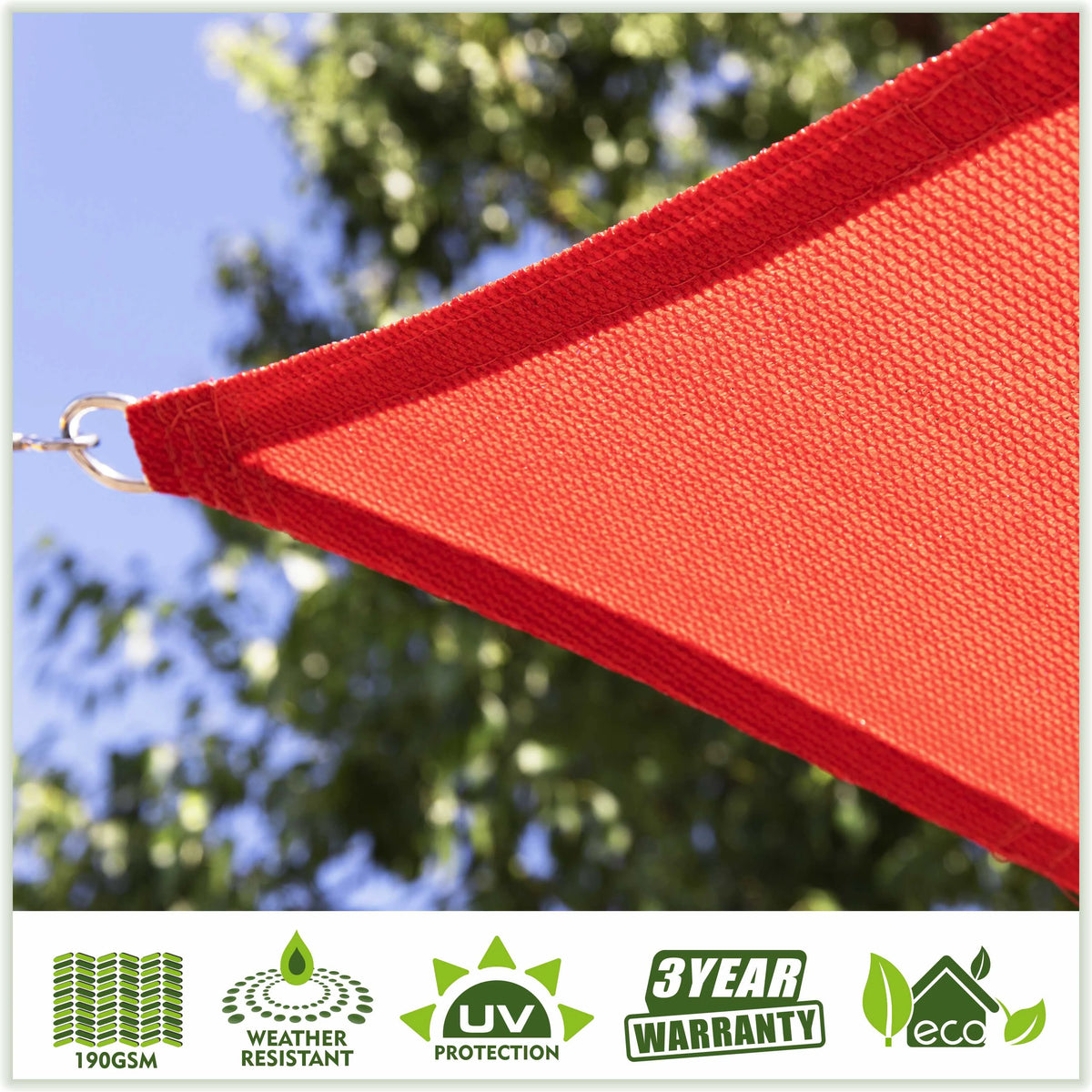 Red Square Sun Shade Sail Canopy Mesh Fabric 190 GSM P9027