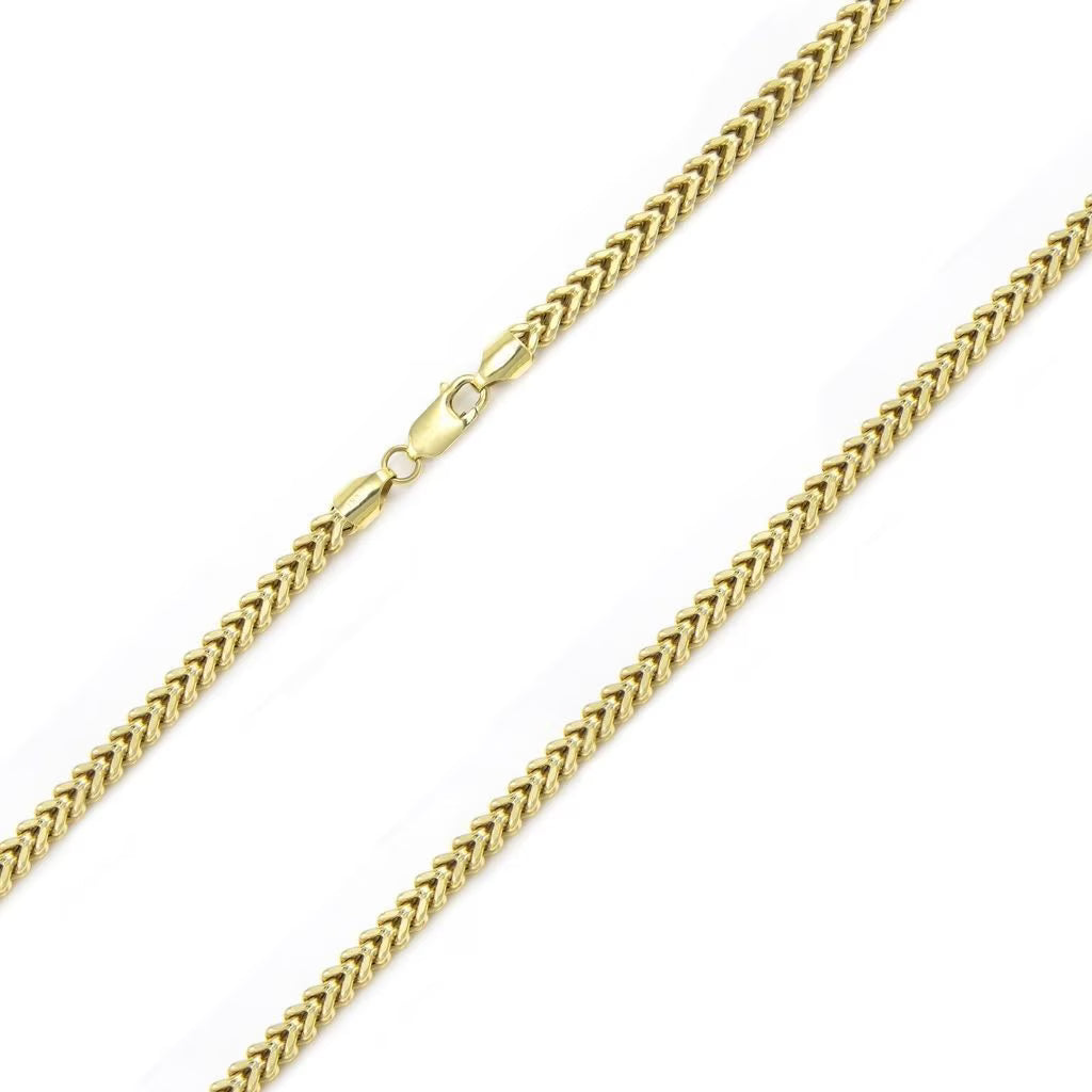 10K Yellow Gold 2.2mm Hollow Wheat Chain Necklace, 22 Inches Z295