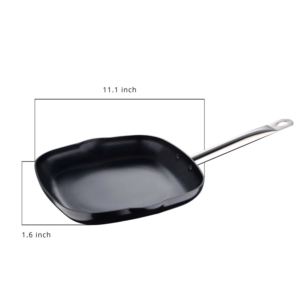 11" Black Cast Aluminum Non Stick Griddle Pan T53954