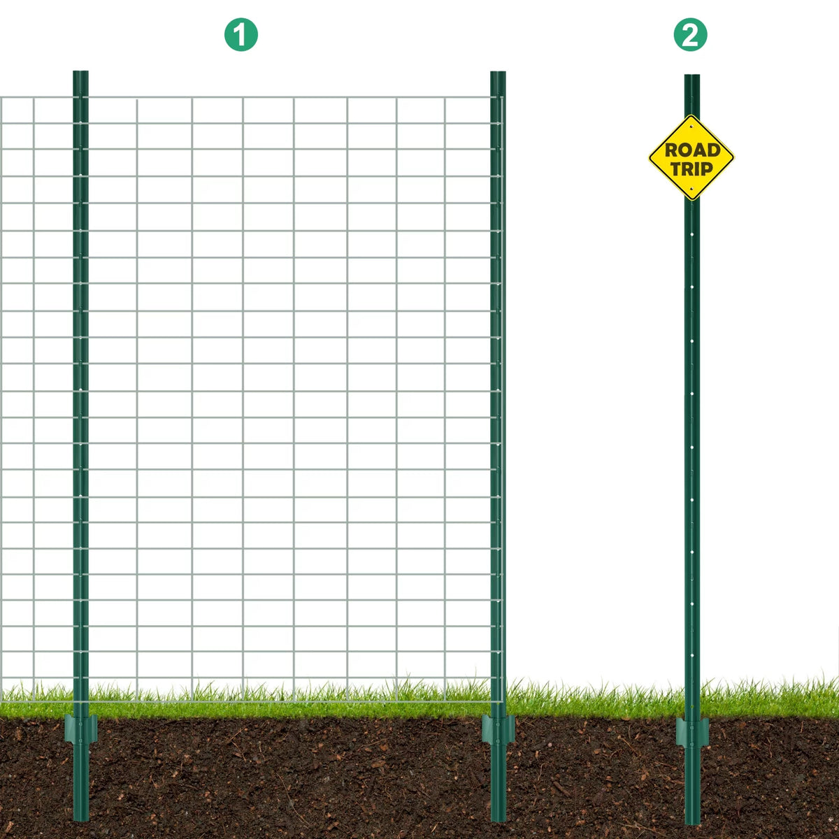 7 Feet Metal Fence Post Pack of 10 G102585