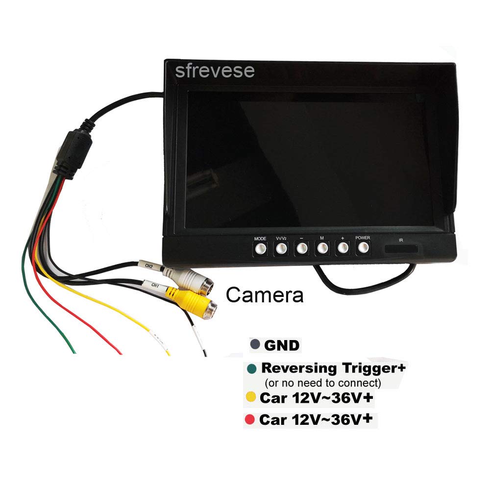 9" 4Pin IPS HD DVR 2CH Split Car Rear View Monitor + 2x AHD 1080P Reversing Backup Camera Waterproof 12V-24V A4852