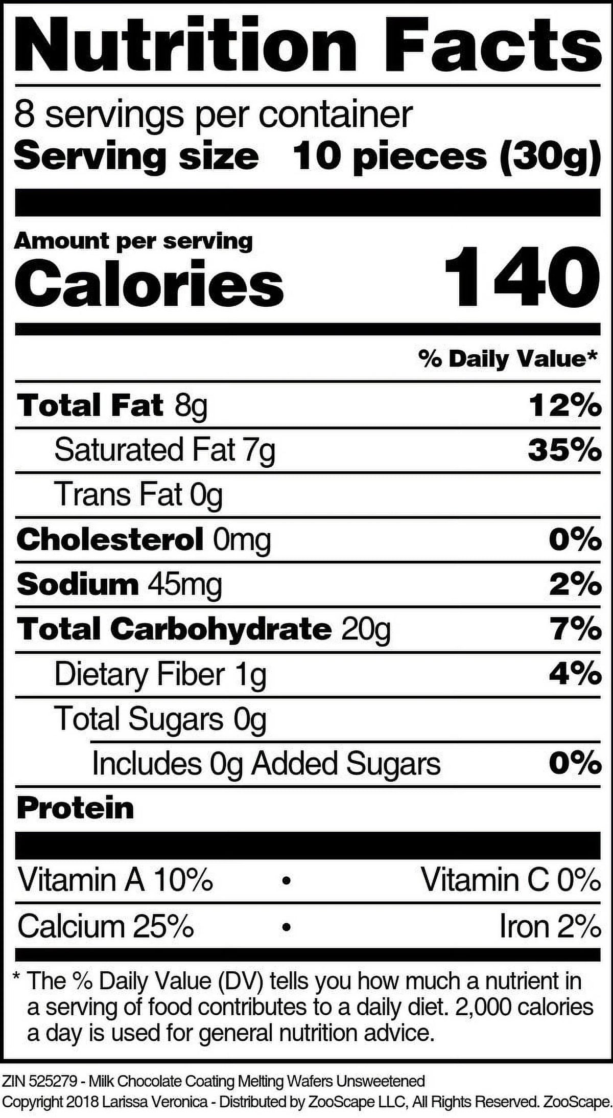 Milk Chocolate Coating Melting Wafers Unsweetened 8 oz 3-Pack Z24966