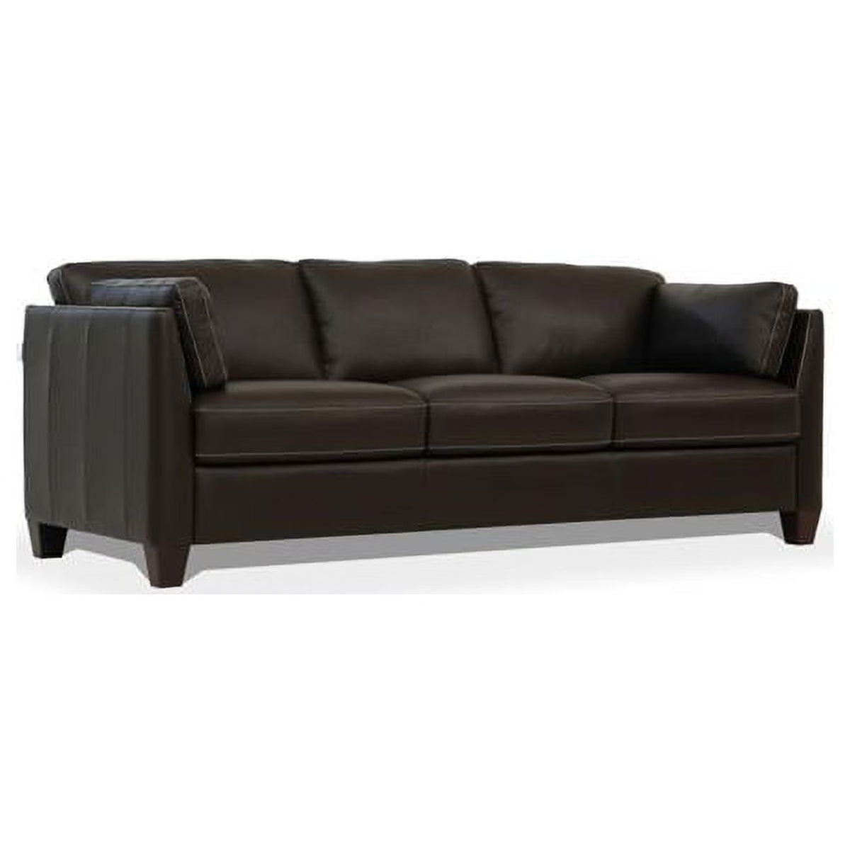 Chocolate Leather & Black Sofa V8000