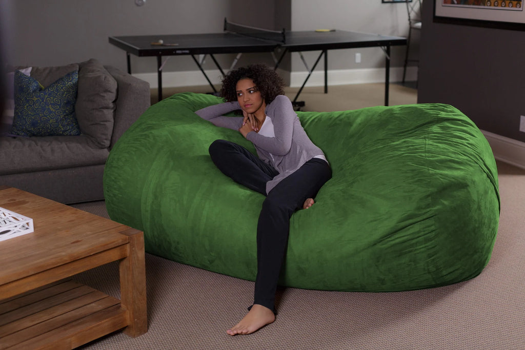 Charcoal 7.5 ft Memory Foam Bean Bag Chair Q41064
