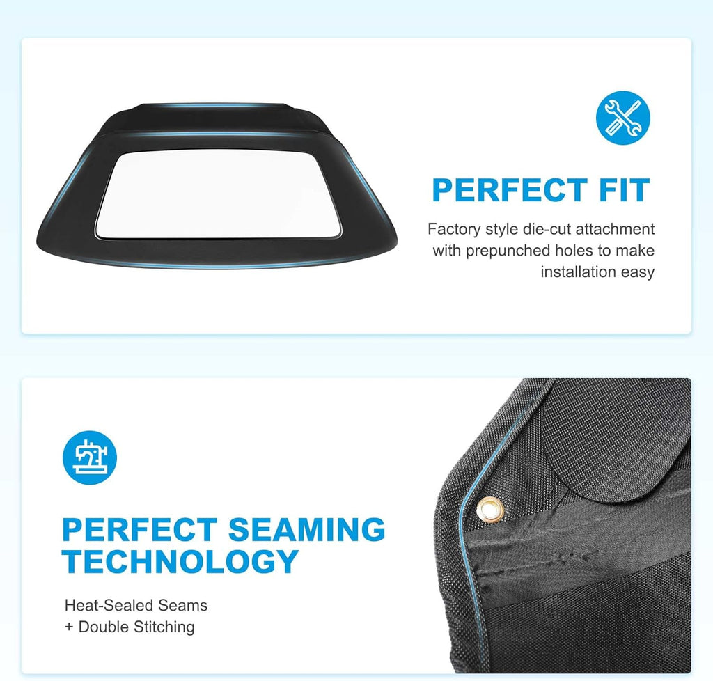 Black Convertible Soft Top with Plastic Window X6130