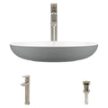 Stone Composite Oval Vessel Sink with Faucet P55923