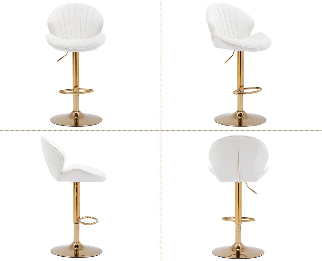 Velvet Upholstered Swivel Bar Stools Set of 2 T44293