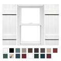 4 Board and Batten Joined Vinyl Shutters (1 Pair) 14 x 51 White F12397