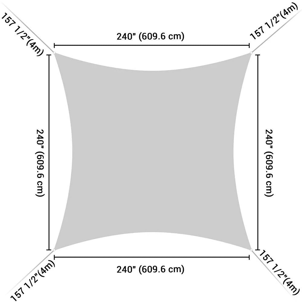 Brown White 20ft Sun Shade Canopy M75952