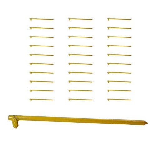 30 Pack Yellow 5/8 inch x 18 inch Hot Forged Tent Stake D67427
